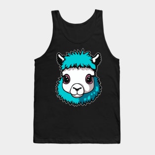 Cute Blue Alpaca Tank Top